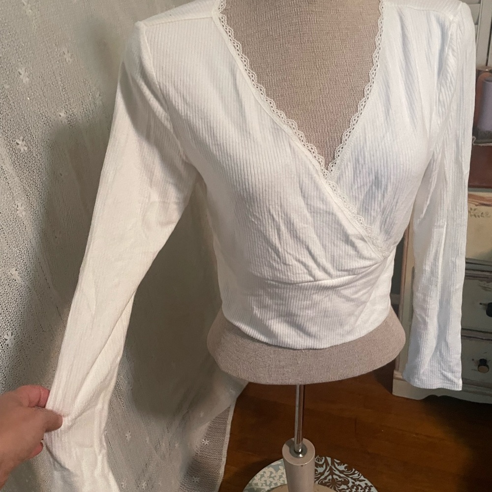 Elegant White Wrap Top